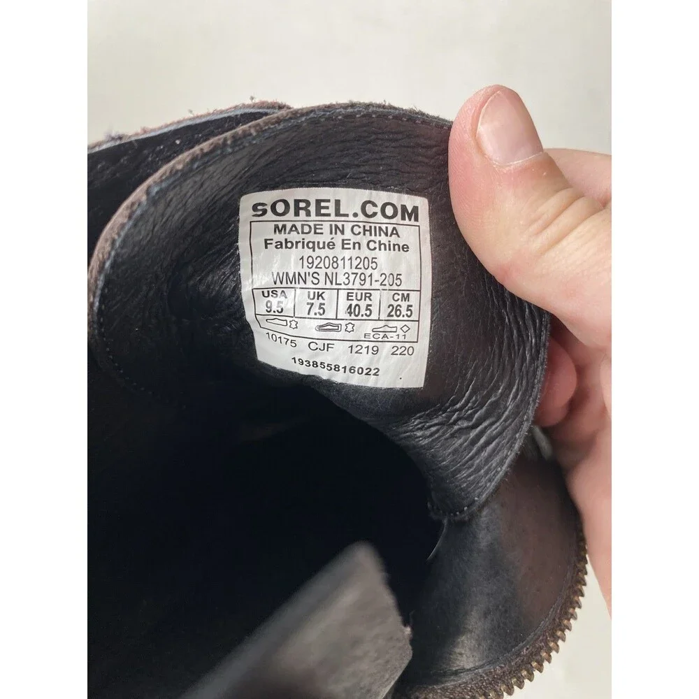 SOREL Joan Laceup WEDGE BOOTS All Weather Ankle BOOTIE Womens Size 9
